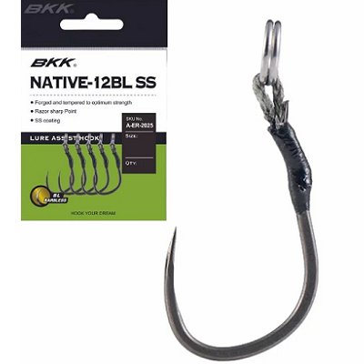 Крючок-ассист BKK Native 12BL-SS Lure Barbless Single Assist Hook Крючок-ассист BKK Native 12BL-SS Lure Barbless Single Assist Hook