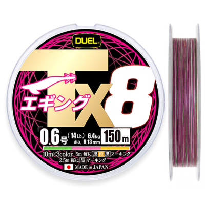 Шнур Duel Tx8PE 150m 3Color Шнур Duel Tx8PE 150m 3Color