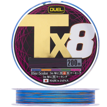 Шнур Duel Tx8PE 200m 5Color Шнур Duel Tx8PE 200m 5Color