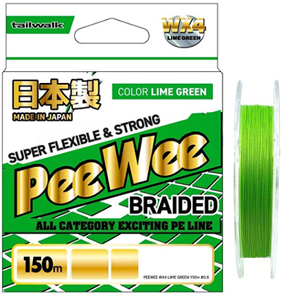 Шнур Tailwalk PeeWee WX4 Lime Green 150m