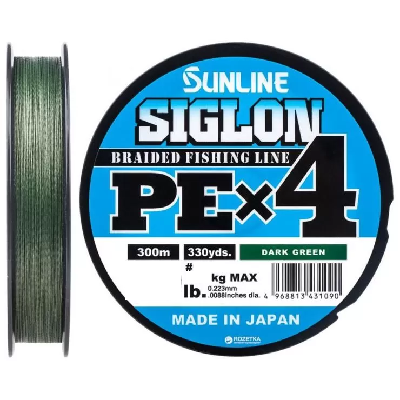 Шнур Sunline Siglon PEx4 300m Dark Green Шнур Sunline Siglon PEx4 300m Dark Green