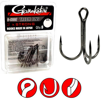 Крючок Gamakatsu Treble 18NS 2XS