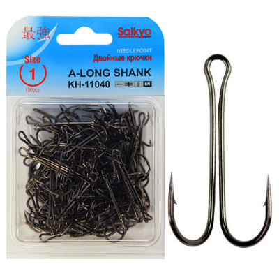 Крючки двойные Saikyo KH-11040 Long Shank BN 100pcs Крючки двойные Saikyo KH-11040 Long Shank BN 100pcs