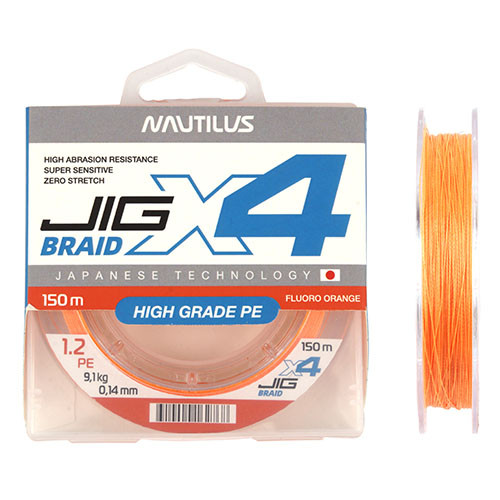 Шнур Nautilus X4 Jig Braid Fluoro Orange 150m
